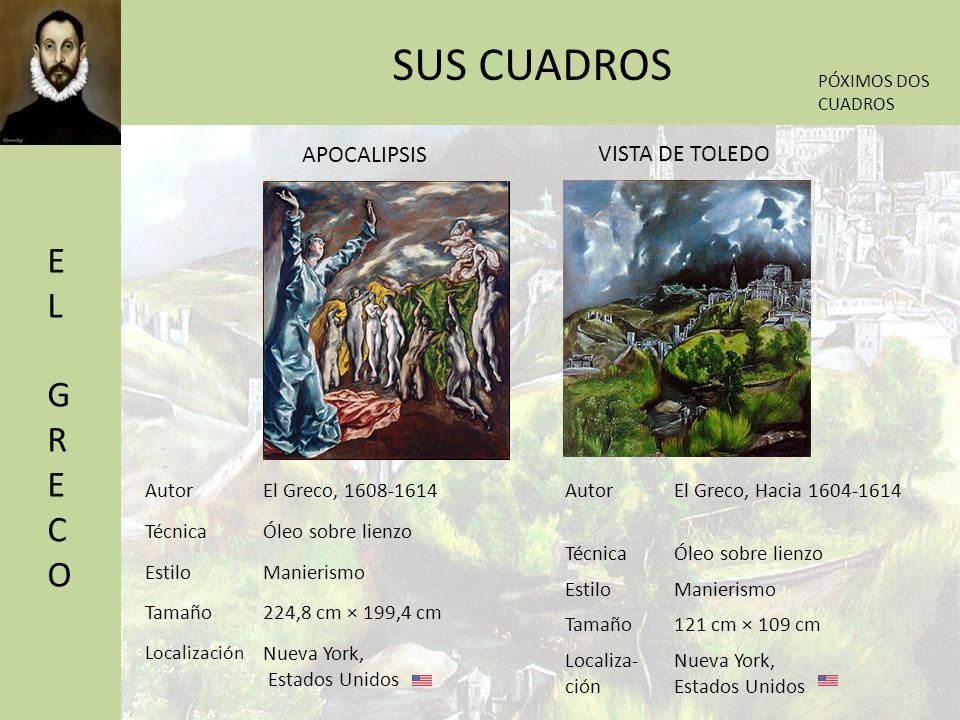 SUS CUADROS EL GRECO APOCALIPSIS VISTA DE TOLEDO Autor