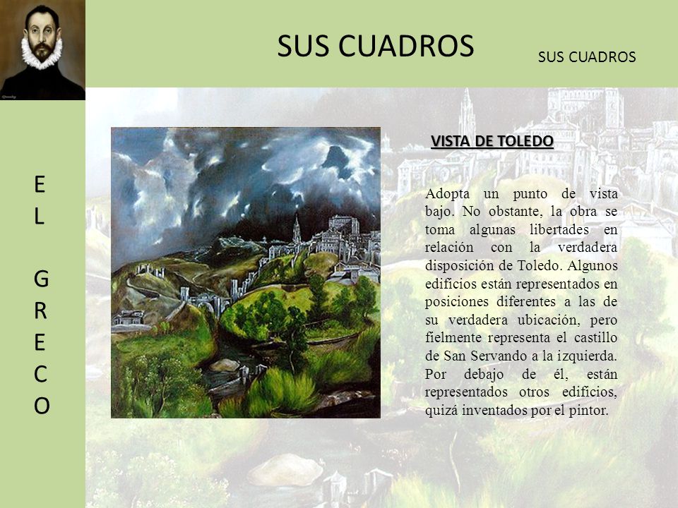 SUS CUADROS EL GRECO SUS CUADROS VISTA DE TOLEDO