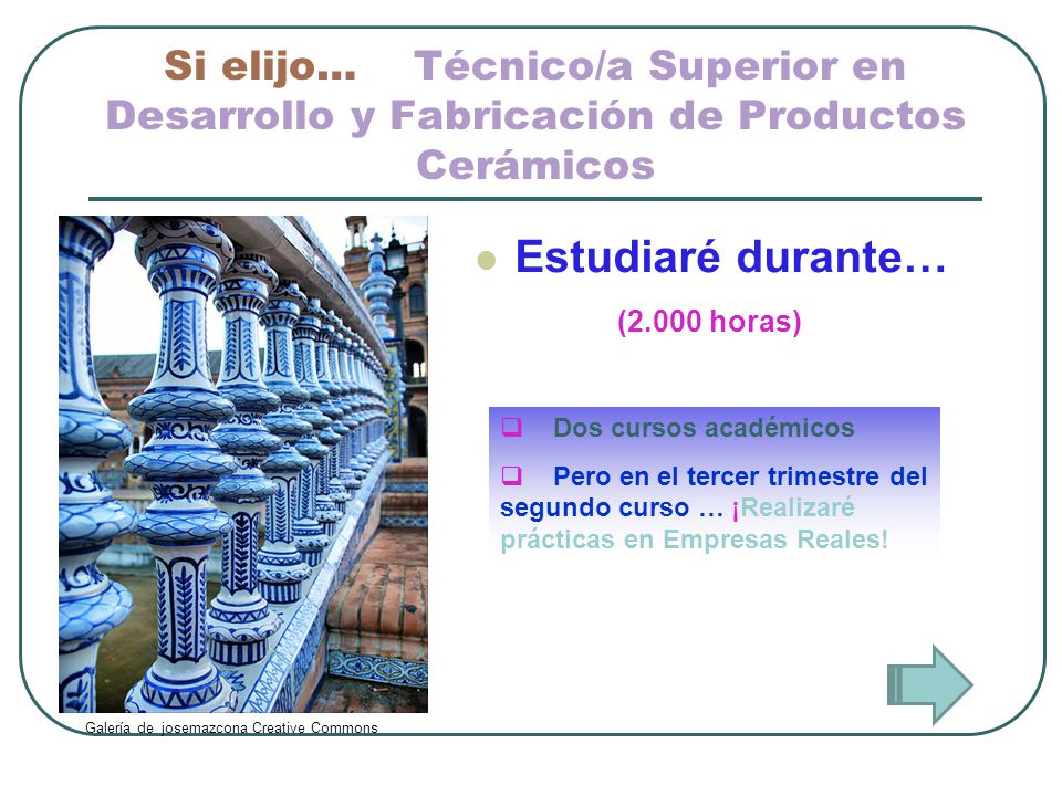 Si elijo… Técnico/a Superior en Desarrollo y Fabricación de Productos Cerámicos