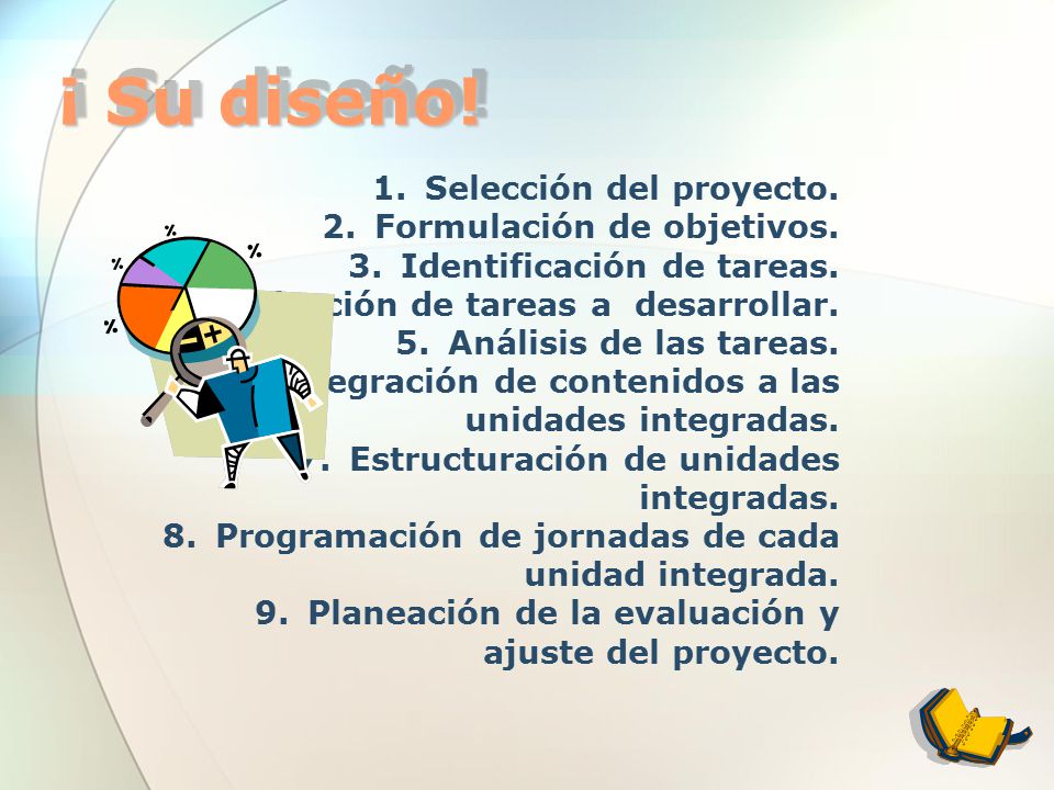 ¡ Su diseño! Selección del proyecto. Formulación de objetivos.
