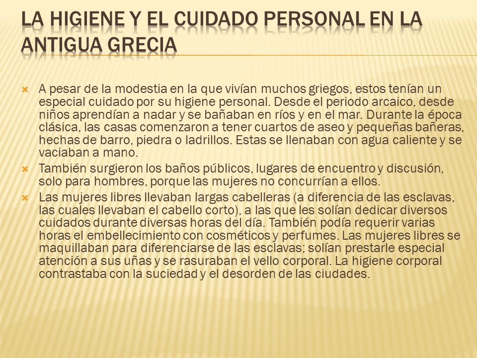 La higiene y el cuidado personal en la antigua Grecia