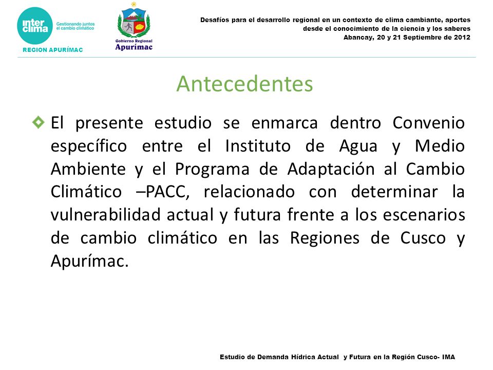 Desafíos para el desarrollo regional en un contexto de clima cambiante, aportes desde el conocimiento de la ciencia y los saberes