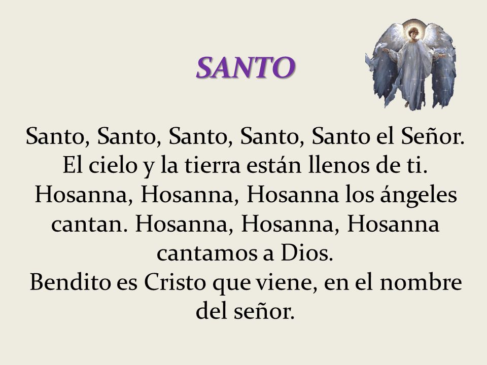 Bendito es Cristo que viene, en el nombre del señor.