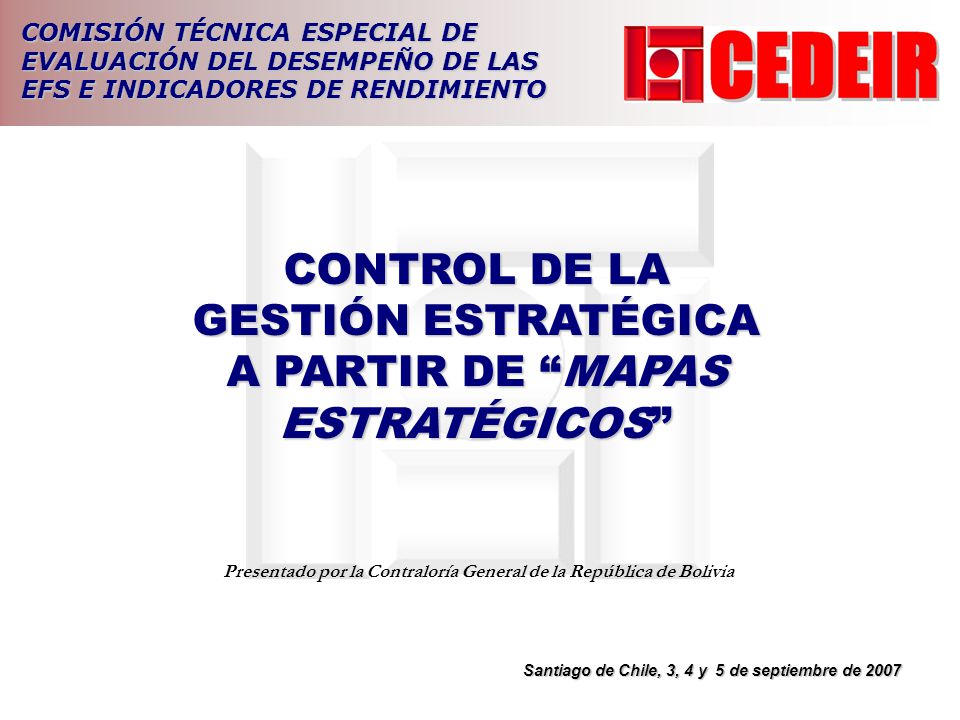 CONTROL DE LA GESTIÓN ESTRATÉGICA A PARTIR DE MAPAS ESTRATÉGICOS