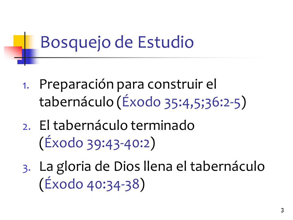 Bosquejo de Estudio Preparación para construir el tabernáculo (Éxodo 35:4,5;36:2-5)