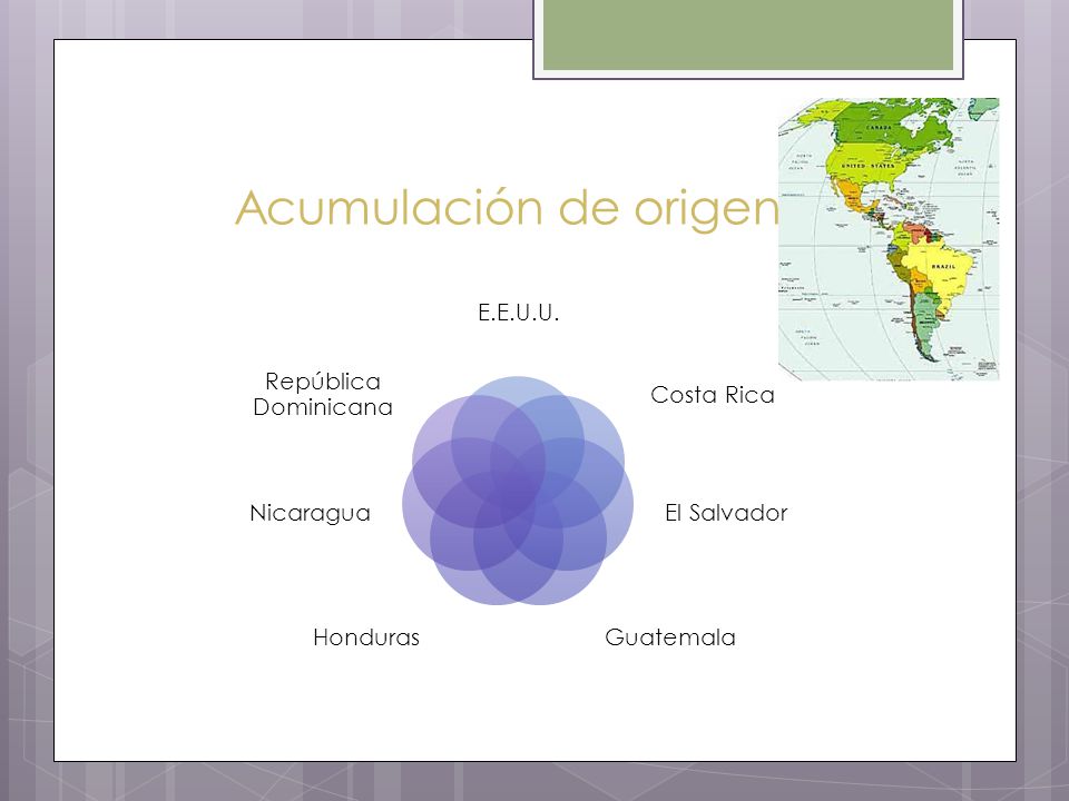 Acumulación de origen E.E.U.U. Costa Rica El Salvador Guatemala
