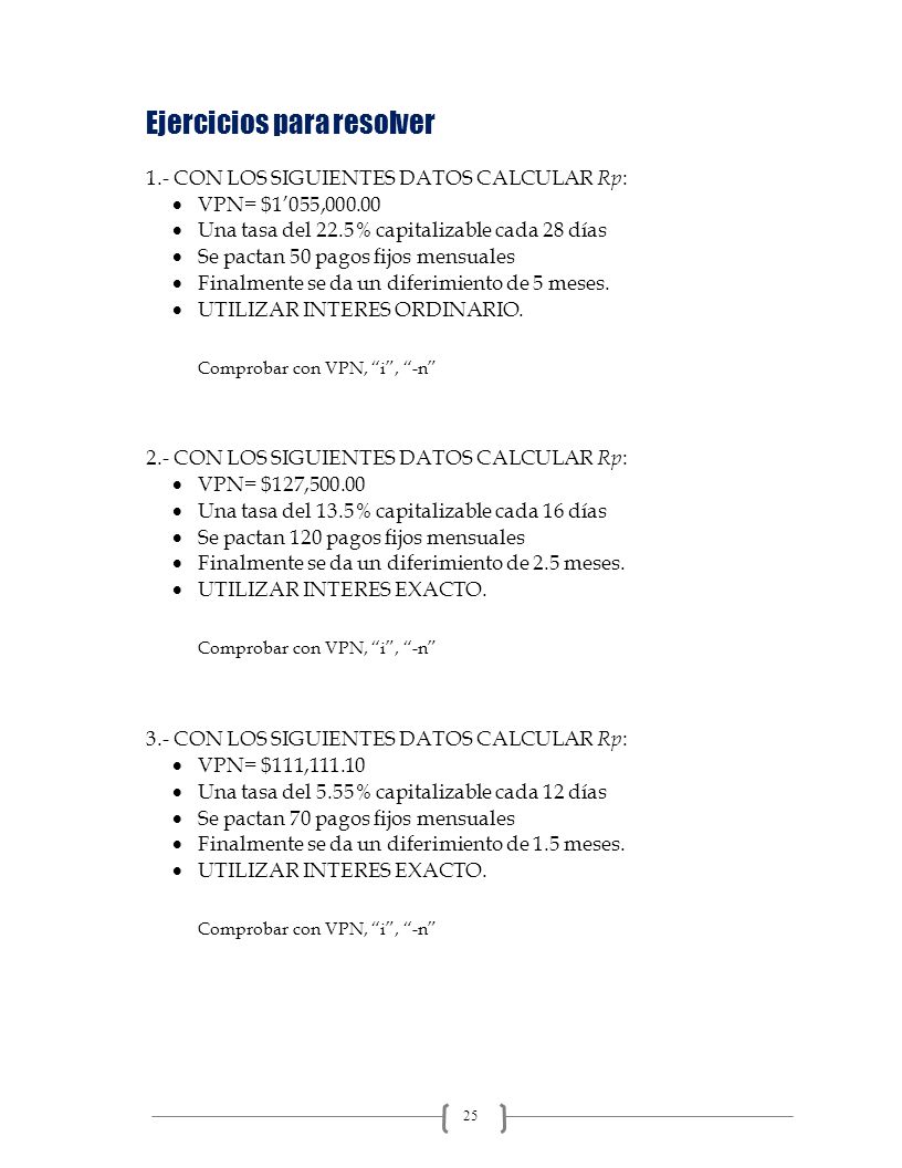 Ejercicios para resolver