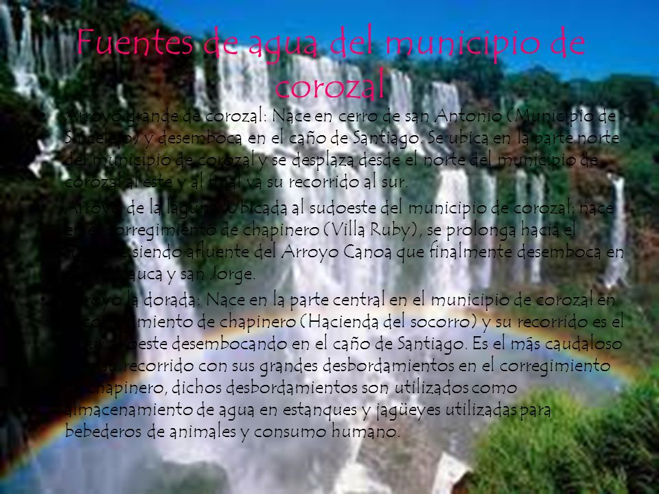 Fuentes de agua del municipio de corozal