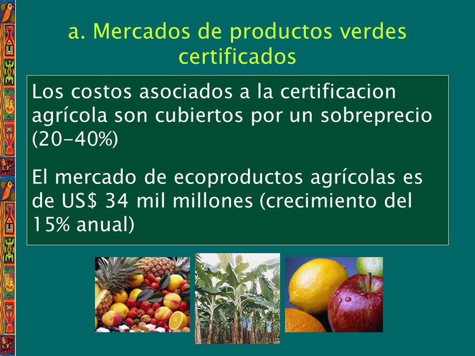 a. Mercados de productos verdes certificados