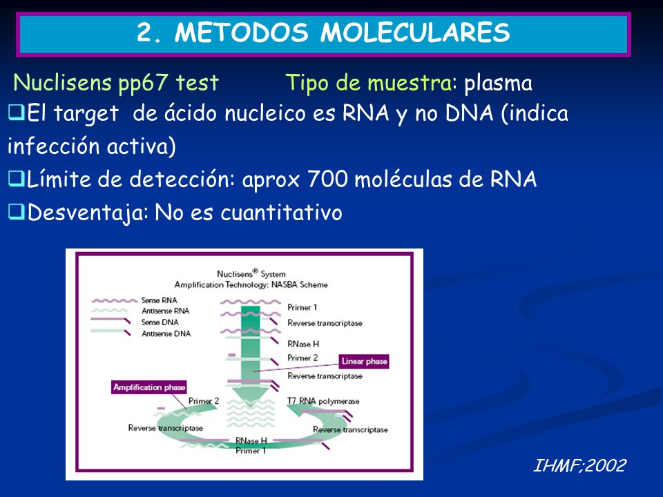 2. METODOS MOLECULARES Nuclisens pp67 test Tipo de muestra: plasma