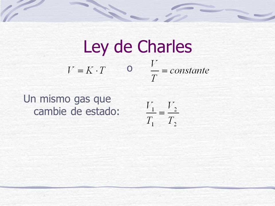 Ley de Charles o Un mismo gas que cambie de estado: