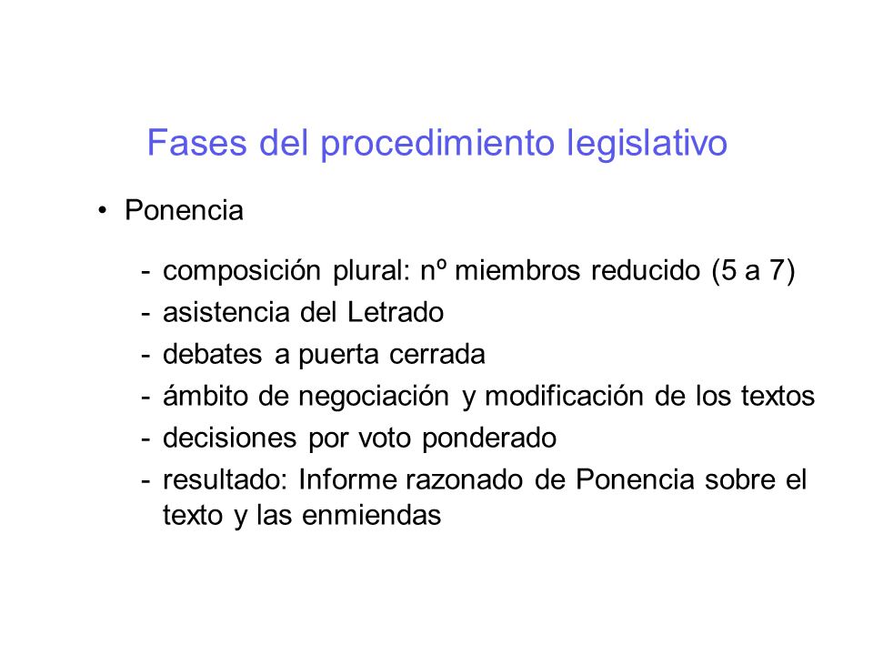 Fases del procedimiento legislativo