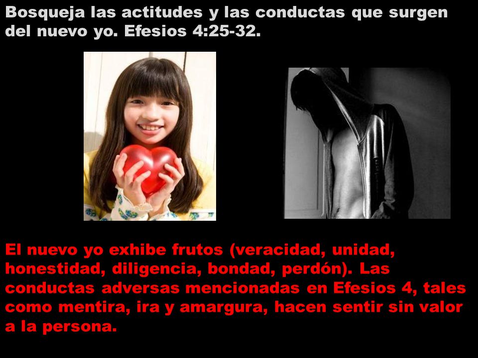 Bosqueja las actitudes y las conductas que surgen del nuevo yo