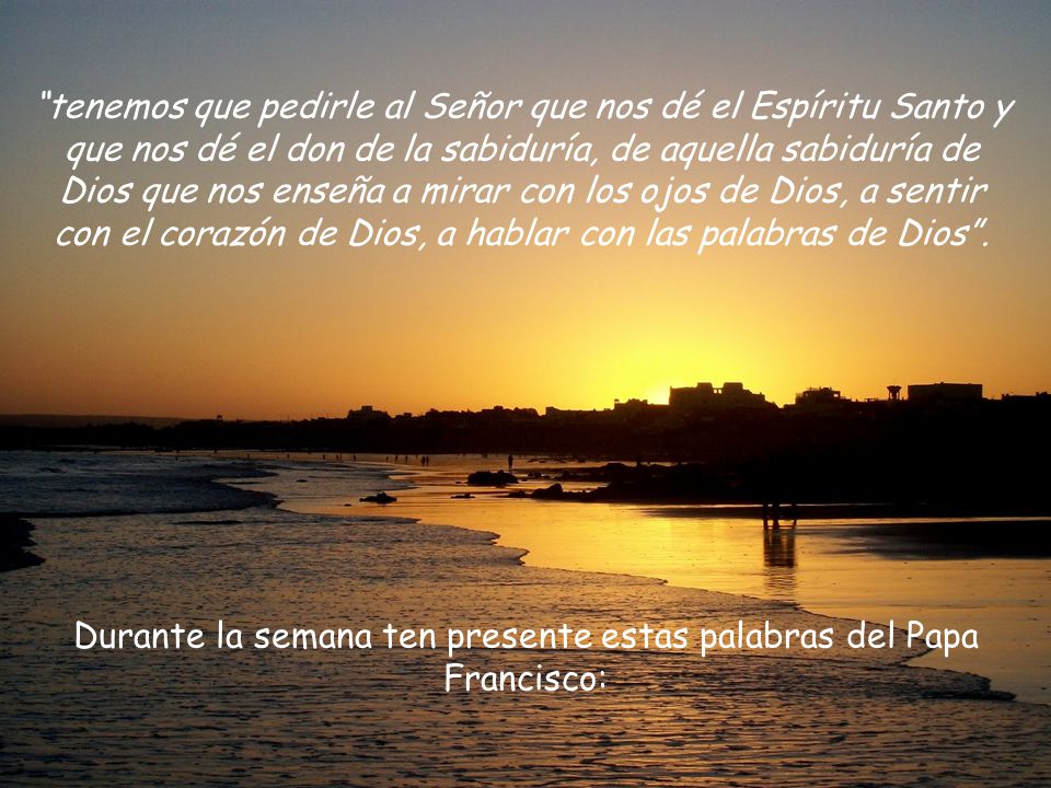 Durante la semana ten presente estas palabras del Papa Francisco:
