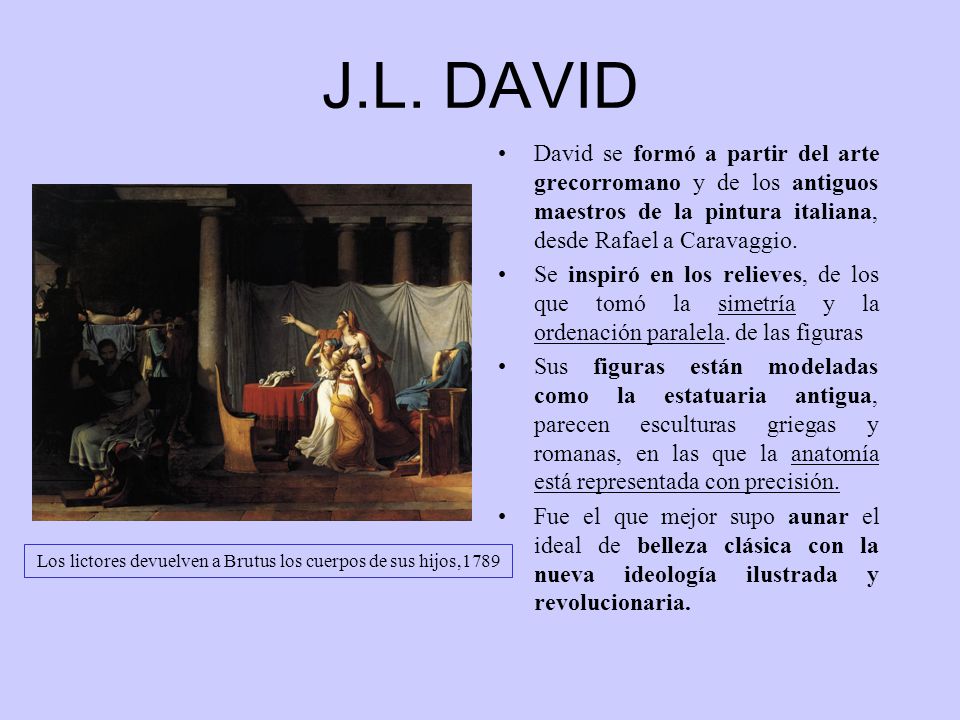 Los lictores devuelven a Brutus los cuerpos de sus hijos,1789