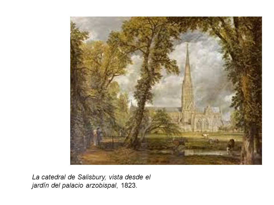 La catedral de Salisbury, vista desde el jardín del palacio arzobispal, 1823.