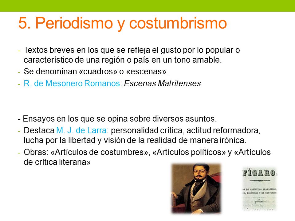 5. Periodismo y costumbrismo