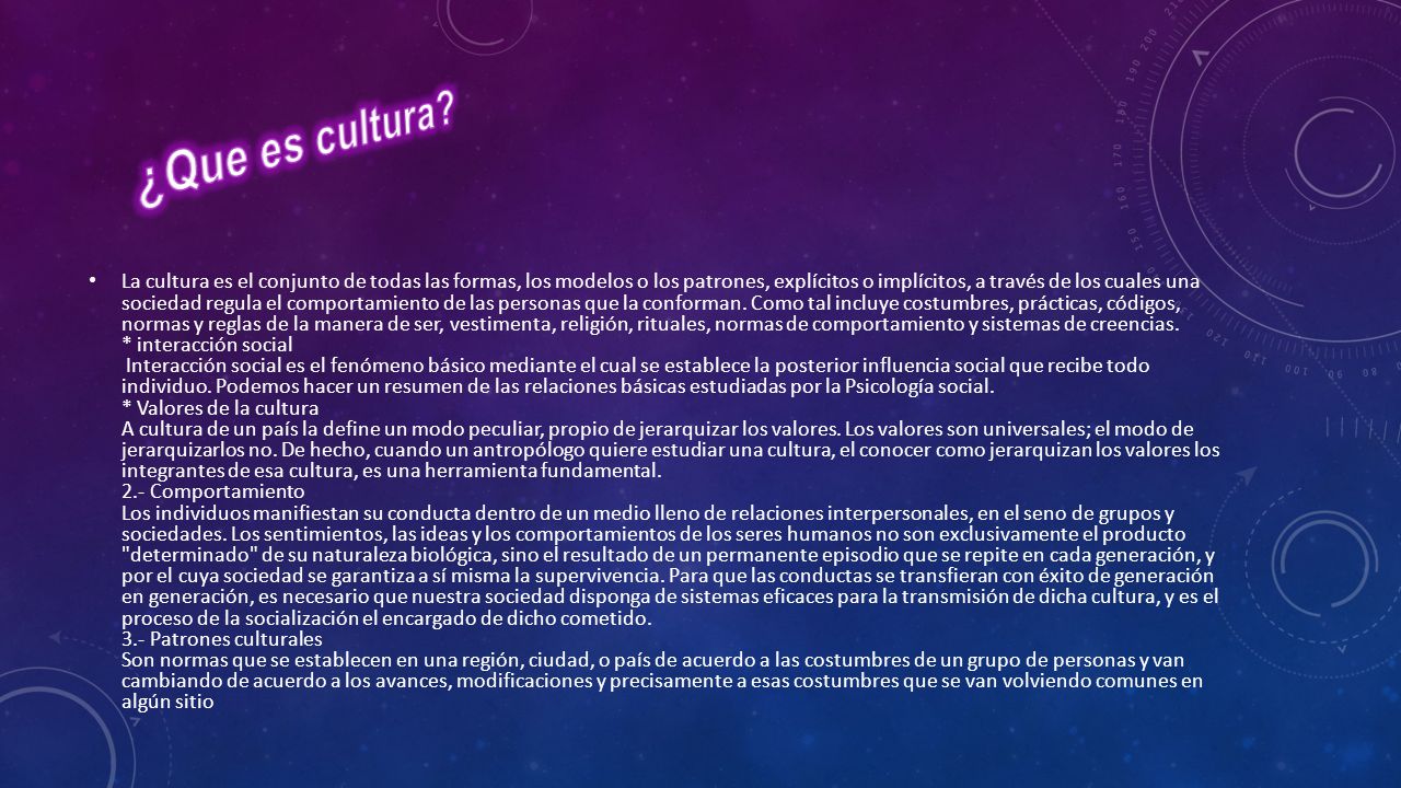 ¿Que es cultura