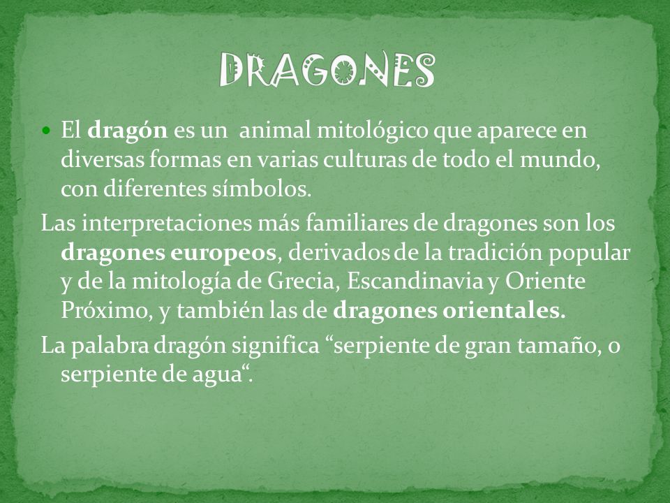 LOS DRAGONES SERES MITOLÓGICOS. - ppt descargar