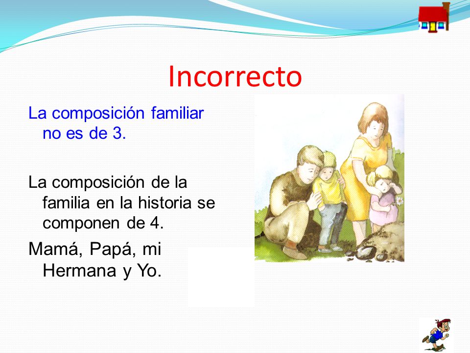 Incorrecto Mamá, Papá, mi Hermana y Yo.