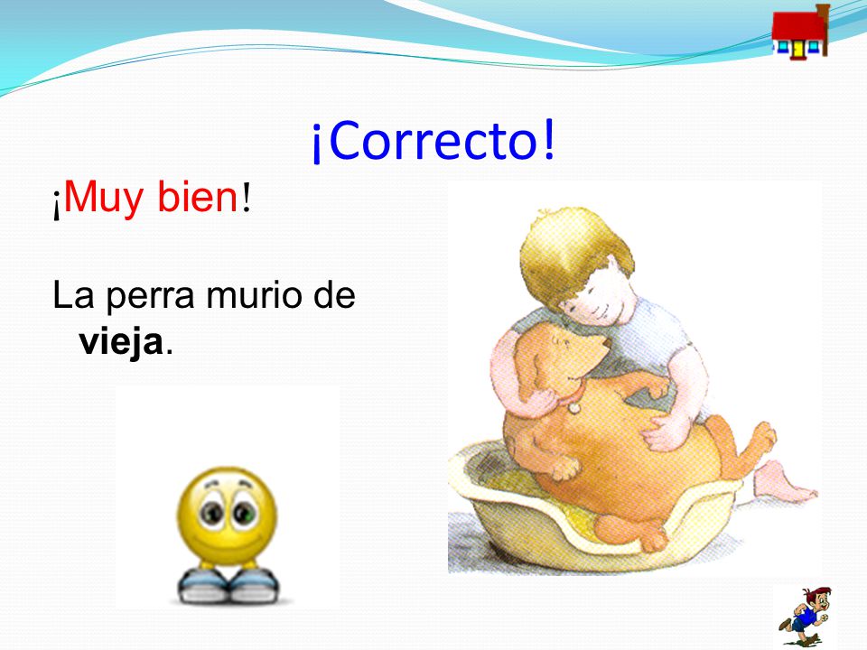 ¡Correcto! ¡Muy bien! La perra murio de vieja.