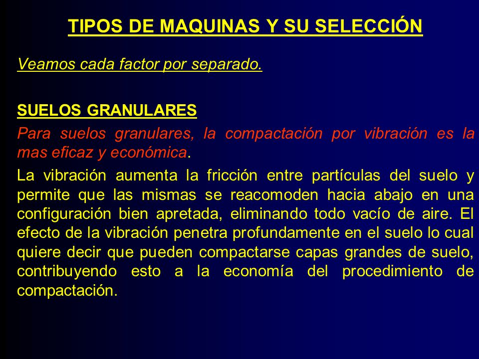 TIPOS DE MAQUINAS Y SU SELECCIÓN