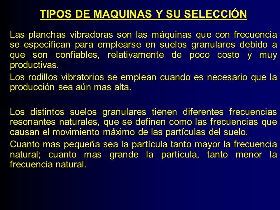 TIPOS DE MAQUINAS Y SU SELECCIÓN