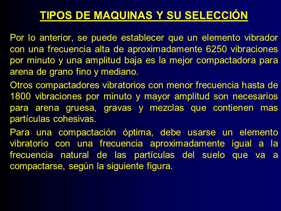TIPOS DE MAQUINAS Y SU SELECCIÓN