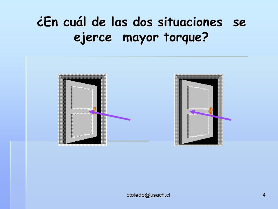¿En cuál de las dos situaciones se ejerce mayor torque