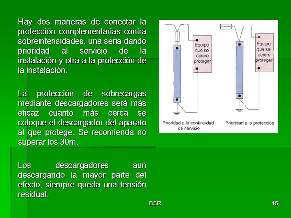 Hay dos maneras de conectar la protección complementarias contra sobreintensidades, una seria dando prioridad al servicio de la instalación y otra a la protección de la instalación.