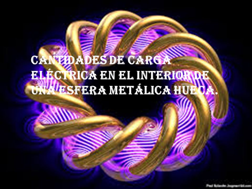 cantidades de carga eléctrica en el interior de una esfera metálica hueca.