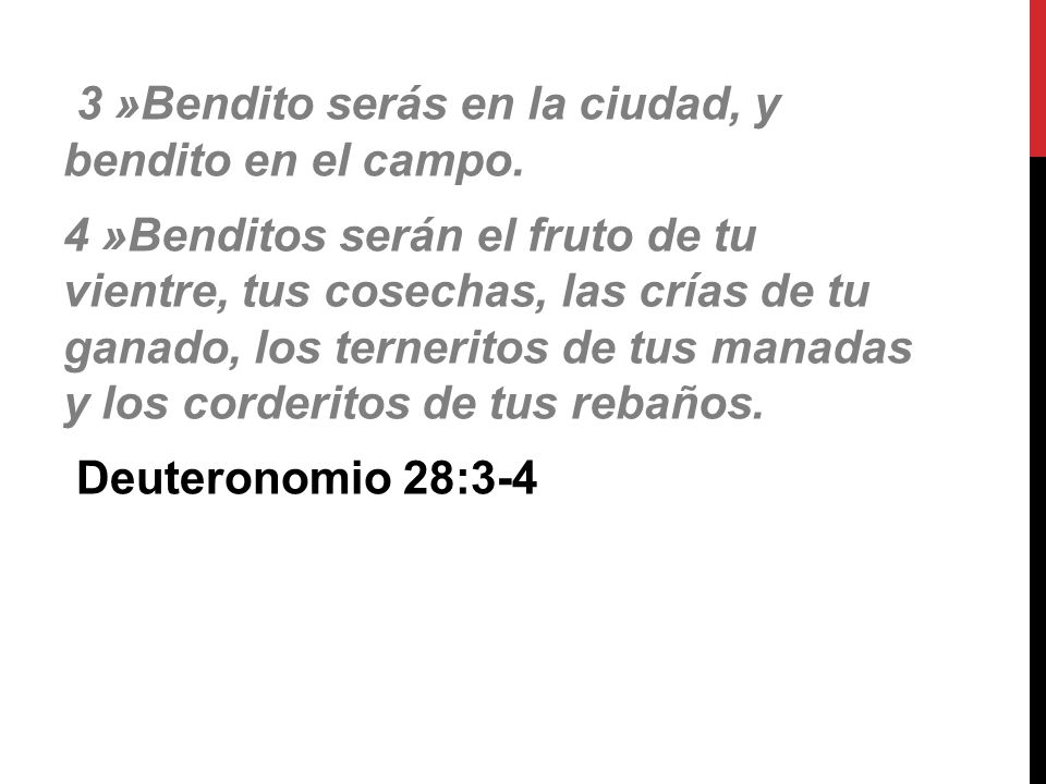 3 »Bendito serás en la ciudad, y bendito en el campo