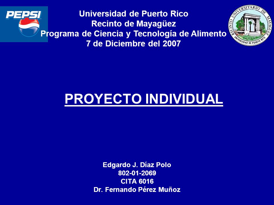 Edgardo J. Díaz Polo CITA 6016 Dr. Fernando Pérez Muñoz