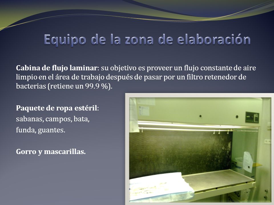 Equipo de la zona de elaboración