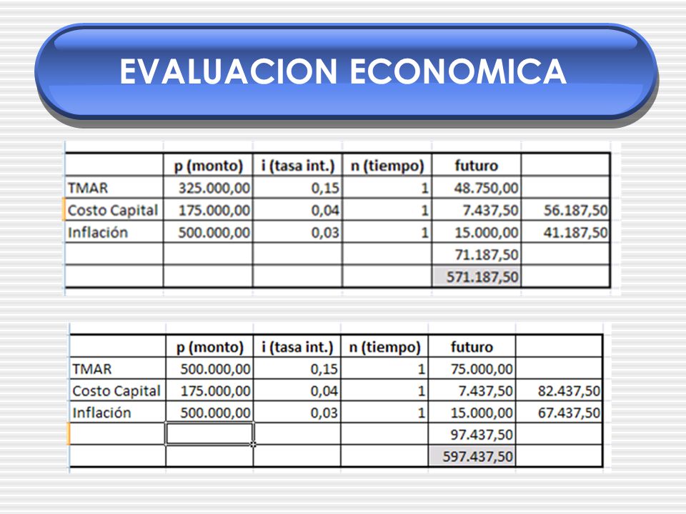 EVALUACION ECONOMICA