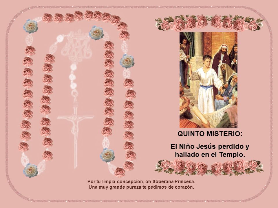 QUINTO MISTERIO: El Niño Jesús perdido y hallado en el Templo.
