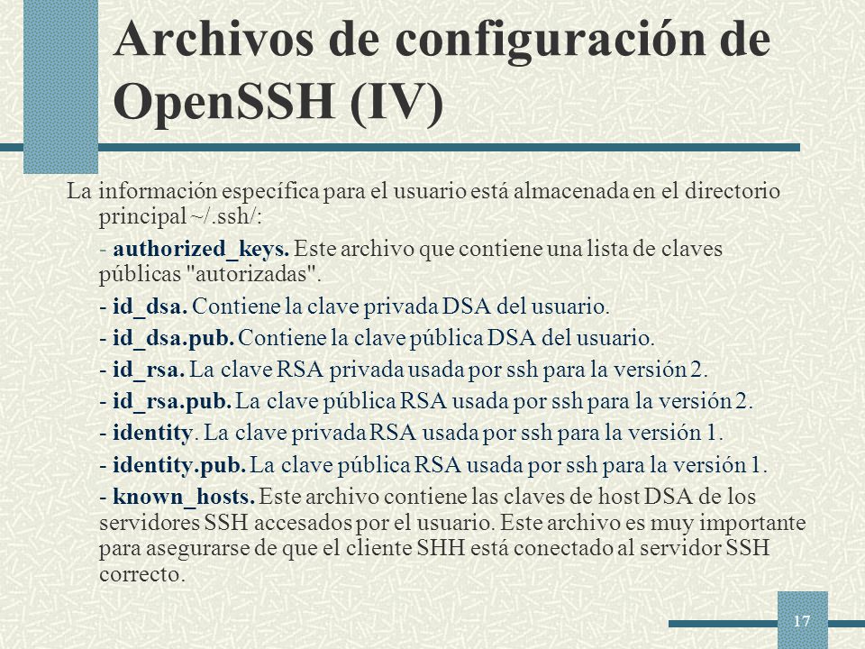 Archivos de configuración de OpenSSH (IV)