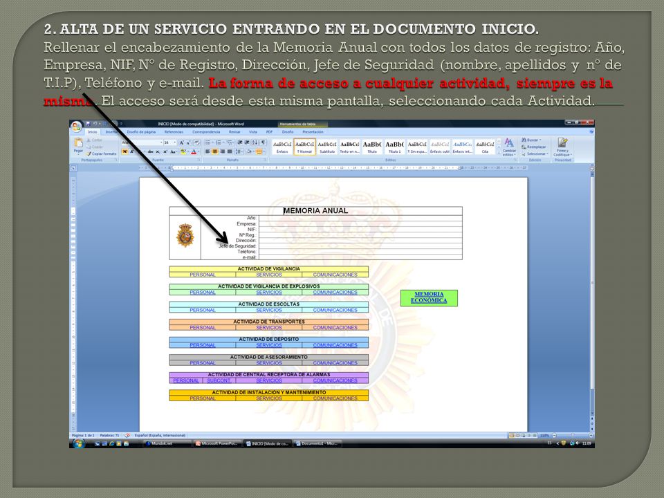 2. ALTA DE UN SERVICIO ENTRANDO EN EL DOCUMENTO INICIO