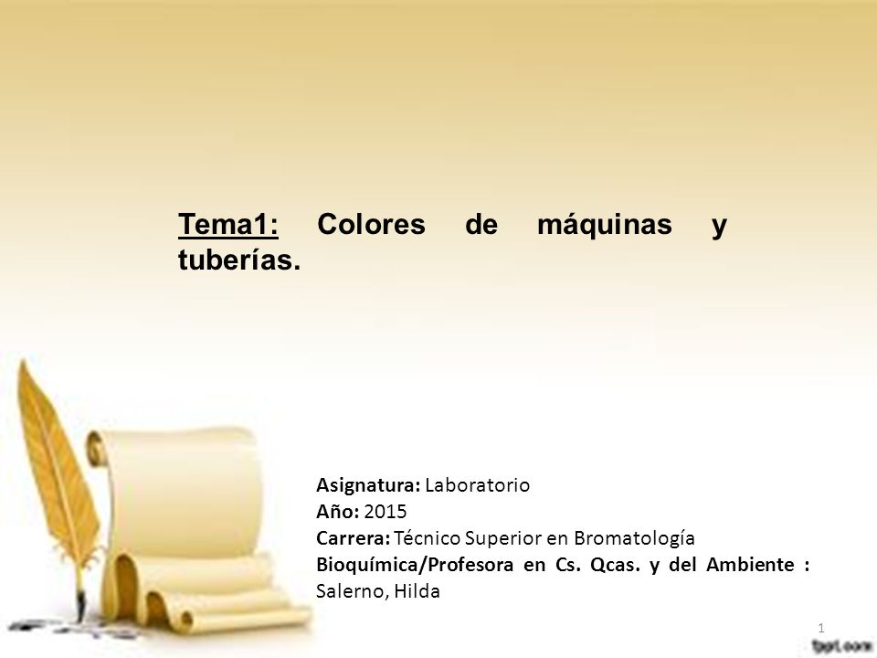 Tema1: Colores de máquinas y tuberías.