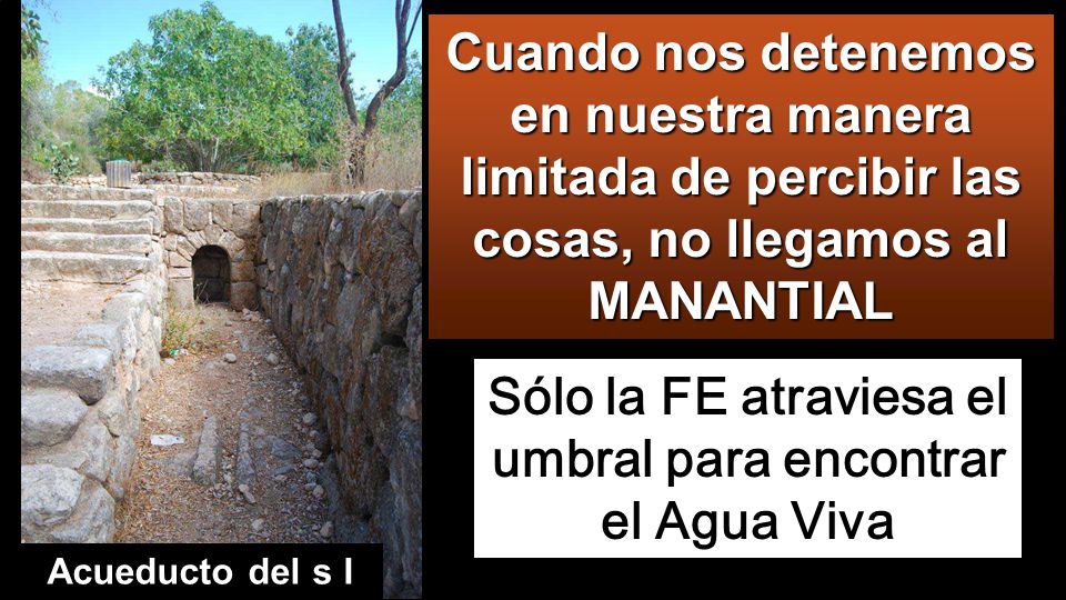 Sólo la FE atraviesa el umbral para encontrar el Agua Viva