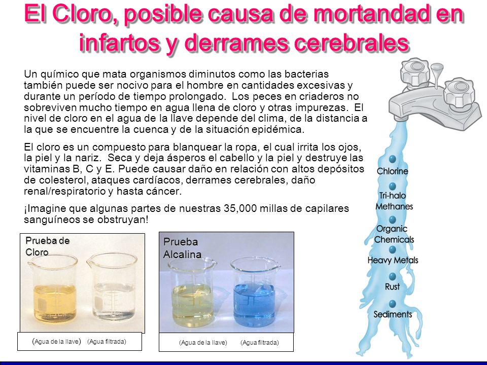 El Cloro, posible causa de mortandad en infartos y derrames cerebrales