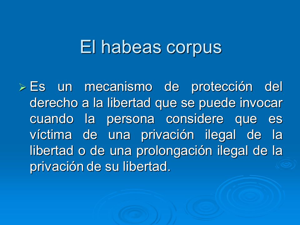 El habeas corpus
