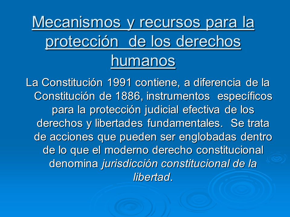 Mecanismos y recursos para la protección de los derechos humanos