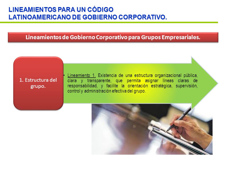 Lineamientos de Gobierno Corporativo para Grupos Empresariales.