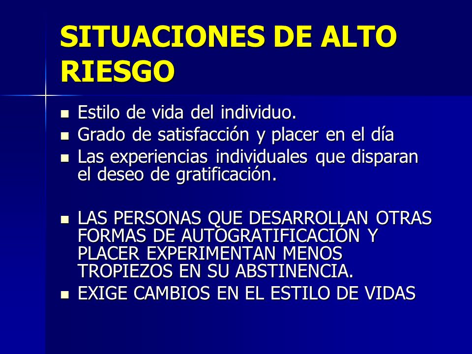 SITUACIONES DE ALTO RIESGO