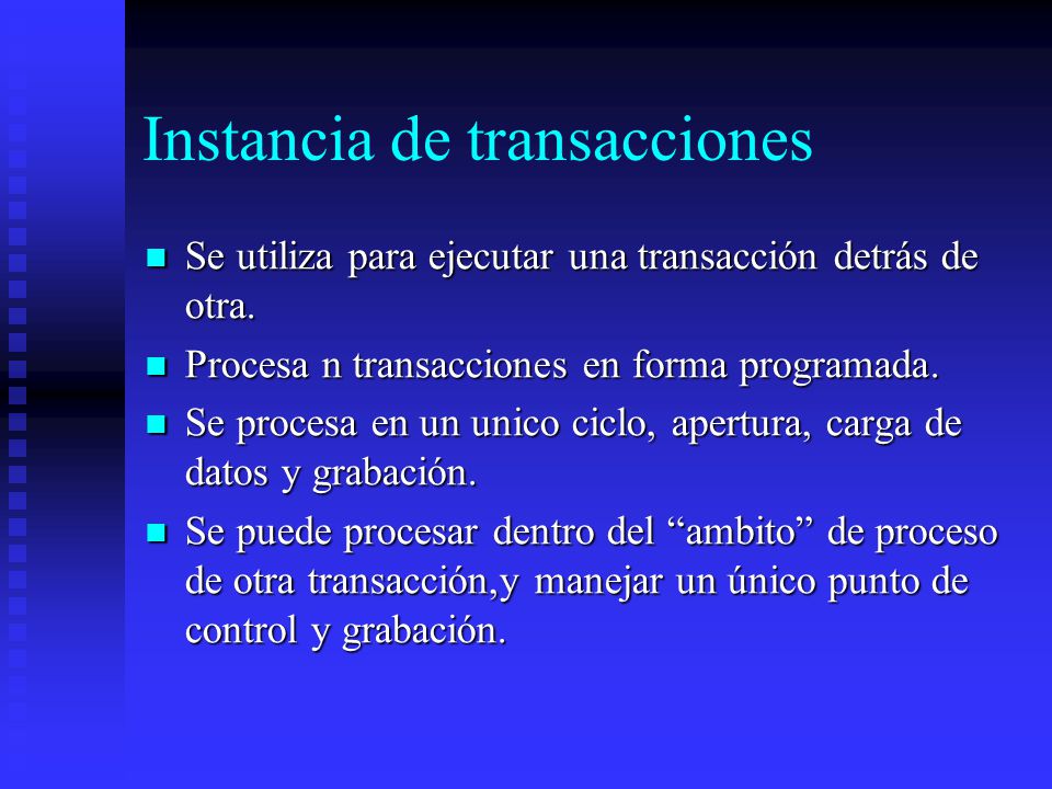 Instancia de transacciones