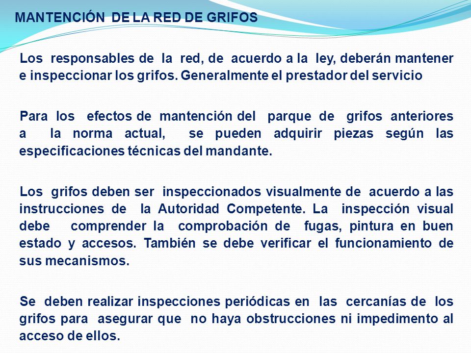 MANTENCIÓN DE LA RED DE GRIFOS