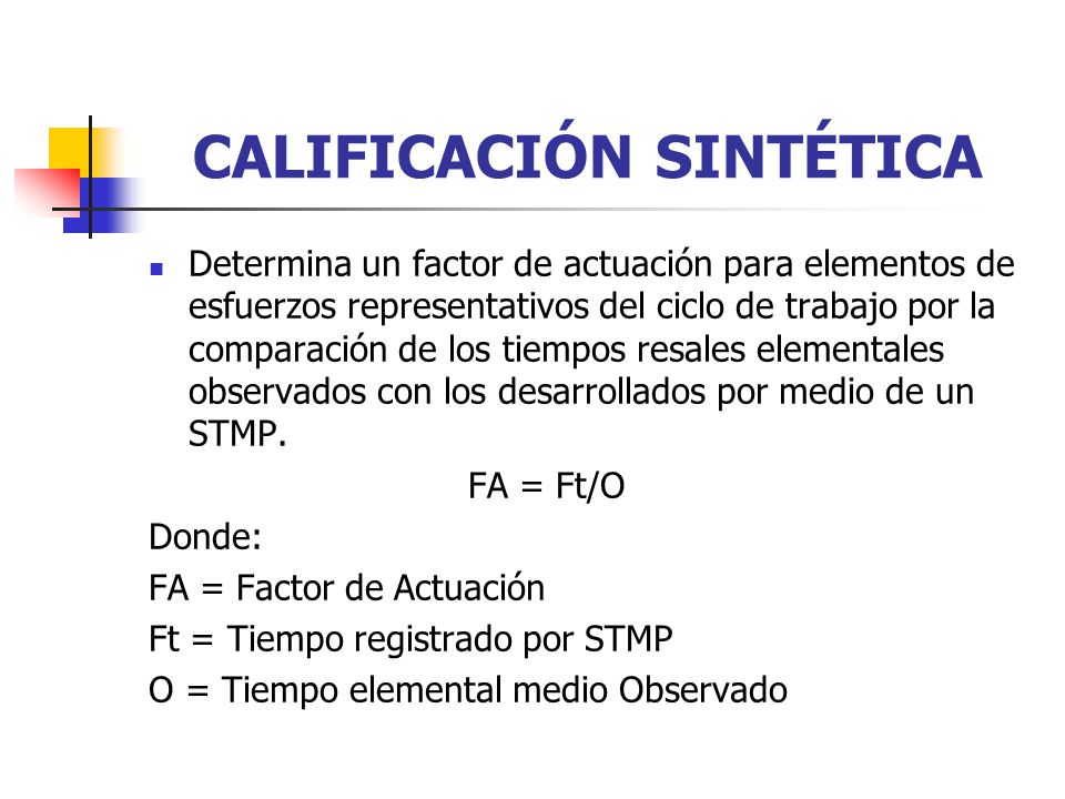 CALIFICACIÓN SINTÉTICA