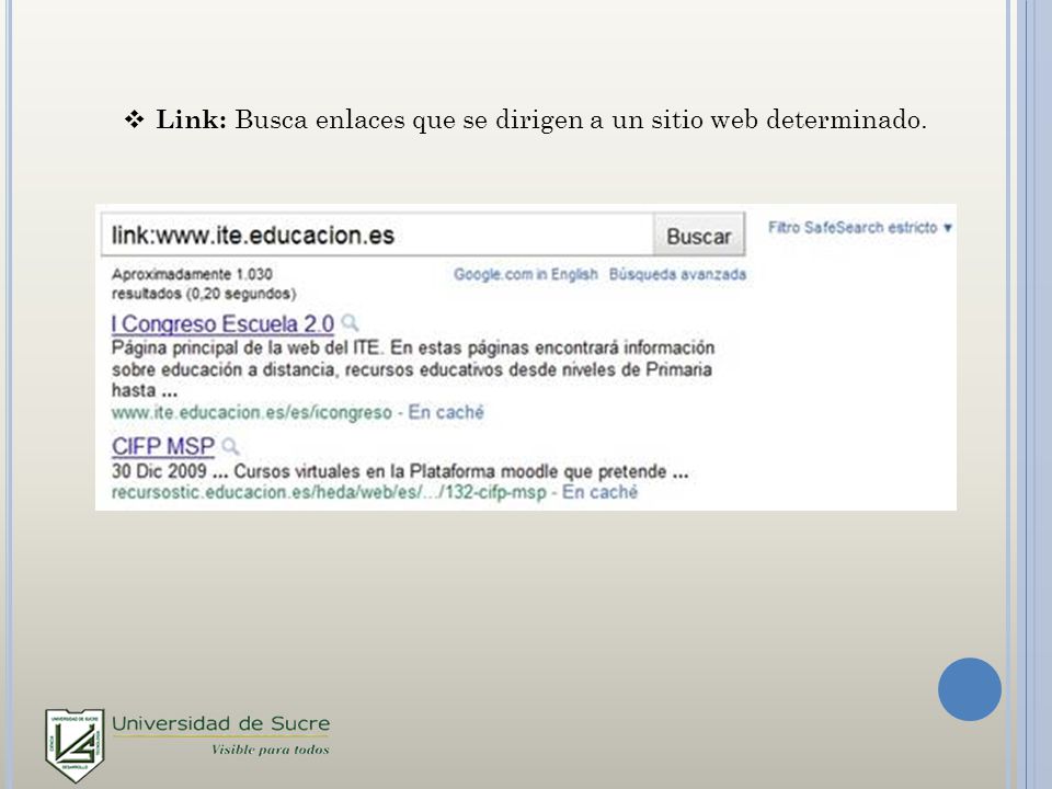 Link: Busca enlaces que se dirigen a un sitio web determinado.