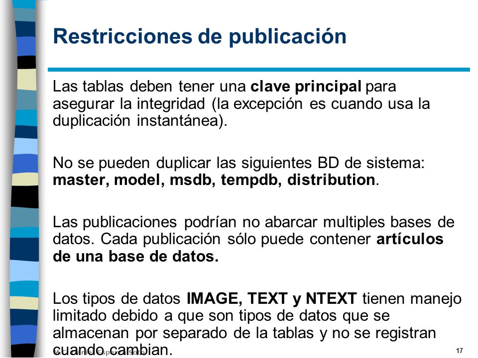 Restricciones de publicación